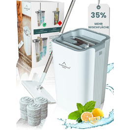 Набір для миття підлоги WONDERHOME TripleClean Plus: відро, моп з 3-камерною системою та 3 мікрофібрових насадок