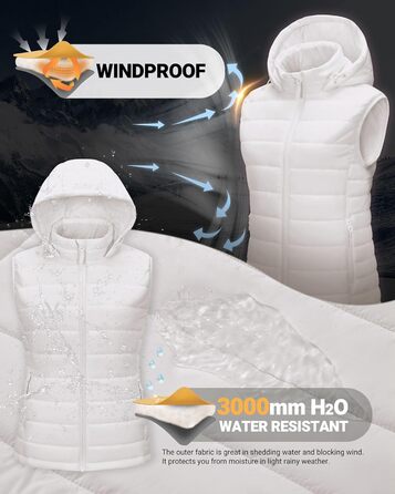 Степлева жилетка Outdoor Ventures для жінок з капюшоном, тепла велосипедна жилетка для туризму та кемпінгу, кремовий колір, XS