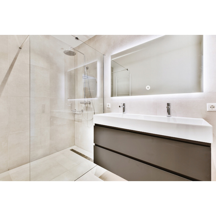 Настінне дзеркало JM-Glass з LED-підсвіткою, прямокутне, 800x600 мм, IP65