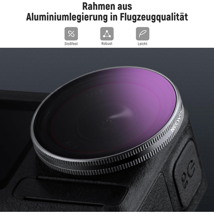 Набір фільтрів ND NEEWER для DJI Osmo Action 3/4/5 Pro (6 шт.) – ND8, ND16, ND32, ND64, ND1000, CPL, HD скло