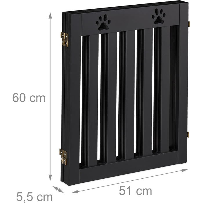 Захисне ворота для собак Relaxdays, 60 x 153 см, чорний, згинається, MDF