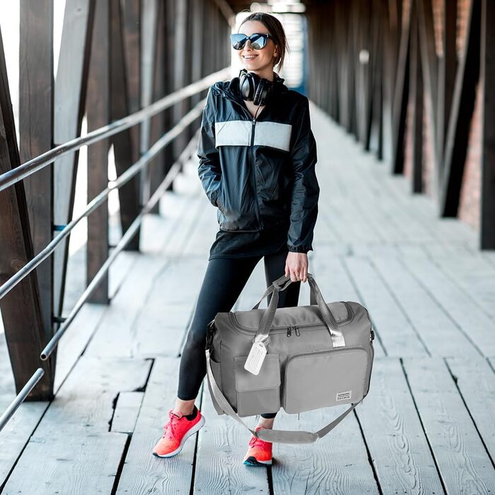 Спортивна сумка Flintronic 35L: водонепроникна дорожня сумка-валіза для подорожей, вихідних та спорту (з біркою) - синій (#5 сірий)