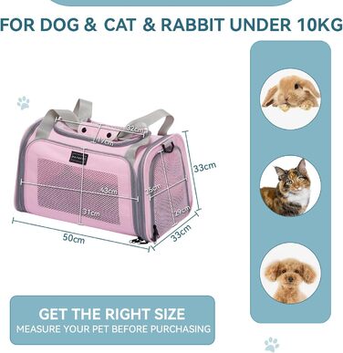 Транспортна переноска для котів та маленьких собак Petfit, рожева, L, з ремінним кріпленням та розкладною матрацом