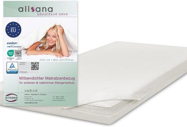 Allsana Anti-Allergy Mattress Cover for Topper 90x200x8 cm | Anti-Mite Encasing for Topper | Dust Mite Protection for House Dust Allergy Sufferers | Dust-Mite-Proof Intermediate Cover for Mattress Topper | TÜV Tested