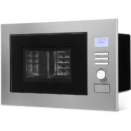 Вбудована мікрохвильова піч Bomann MWG 3001 H EB inox Silber з грилем та конвекцією | 60 см | 900 Вт | 25 л