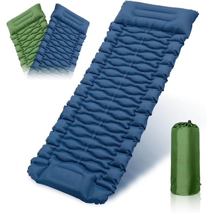 Саморозкладаний килимок для кемпінгу Samlonge: Товста повітряна матрац з насосом, водонепроникний, для відпочинку на природі, у наметі, для туризму