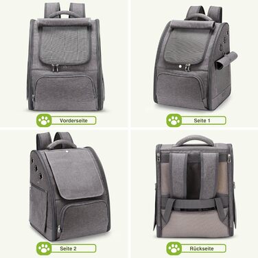 Рюкзак для котів та собак ALLSOPETS, складаний, дихаючий, з сонцезахистом. Ідеально для подорожей, кемпінгу та походів (Графітовий)