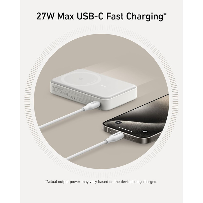 Powerbank Anker MagGo: 10000mAh, Qi2, 15W, MagSafe, USB-C, з дисплеєм та підставкою