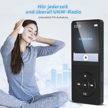 MP3-плеєр AGPTEK 32GB зі спікером, 70 годин роботи від акумулятора, 1.8