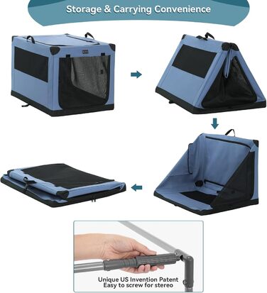 Транспортна переноска для собак та котів Petsfit, складана, для подорожей та авто, блакитна