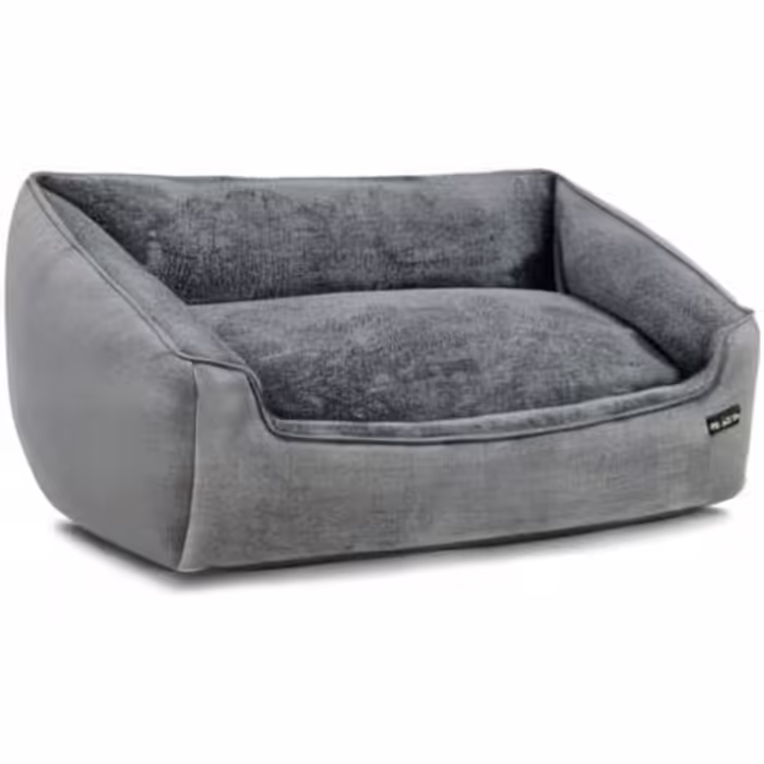 Feandrea Dog Bed, Linen-Look Dog Cushion, Dog Basket, Raised Edges, Non-Slip Bottom, Removable and Washable Cover, XL, for Large Dogs, 110 x 75 x 27 cm, Light Grey PGW12GG