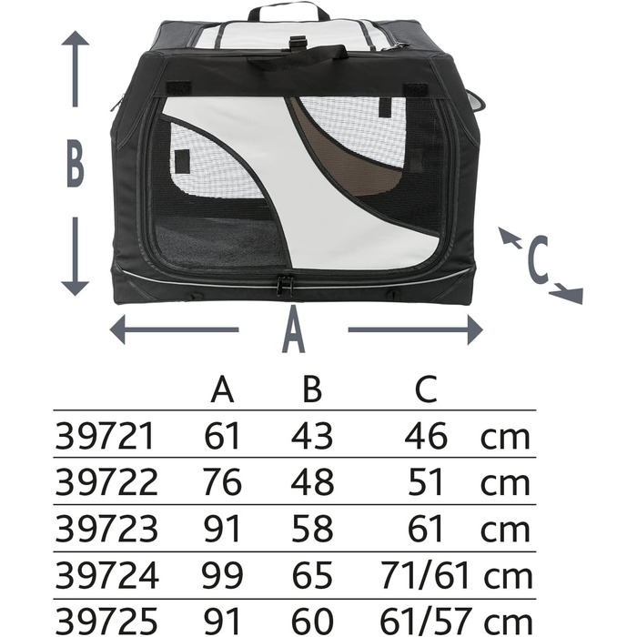 Тріксі переносна переносна клітка для собак Vario, 76x48x51 см – комфортна переноска для собак маленьких та середніх порід – безпечна та якісна переноска для вашого улюбленця