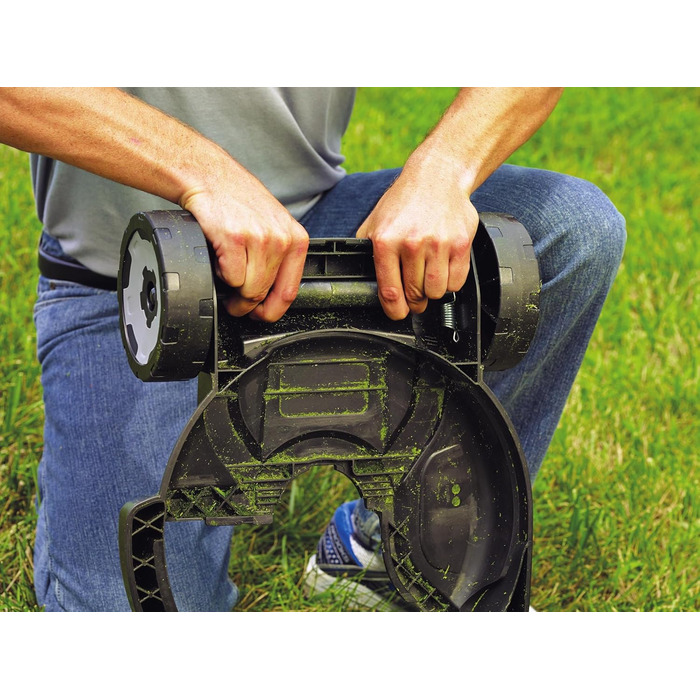 Black+Decker 3-in-1 City Mower Attachment (40-60 mm cutting height for trimmer) + Black+Decker Li-Ion Slidepack Battery (18V 2.0Ah, compatible with all Black+Decker 18V garden tools)