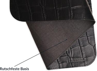 Підкладка для столу зі шкіри, 2 шт. XXL, з ковриком для миші, чорна, з натуральної шкіри кокосового горіха