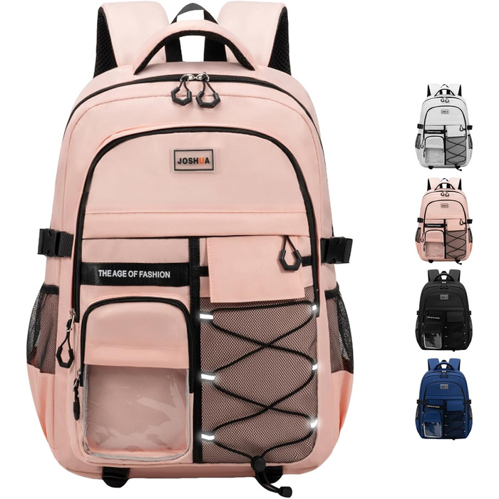 Водонепроникний рюкзак для школи: великий, міцний, для підлітків та дорослих (рожевий)