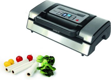 Професійний вакуумний пакувальник Maxxo VM Profi з подвійною зварювальною лінією, 20 л/хв, 900 мбар, для пакування продуктів харчування, з нержавіючої сталі