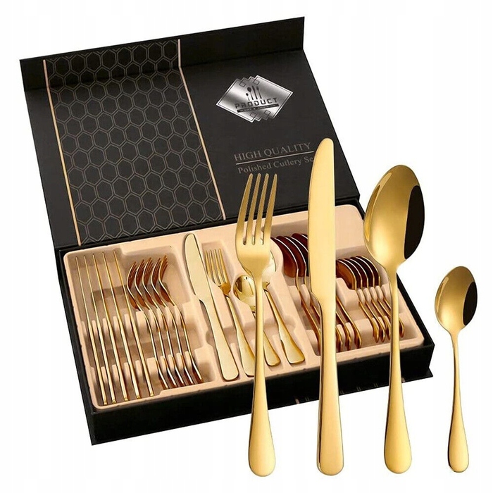 Набір столових приборів на 24 предмети (на 6 осіб), нержавіюча сталь, у подарунковій коробці