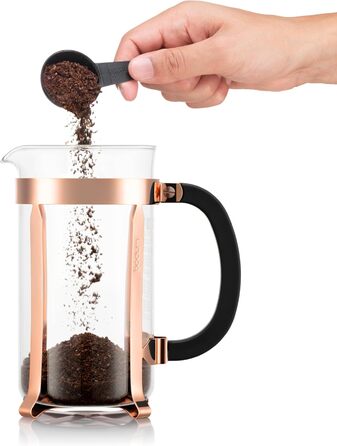 Bodum Kaffeebereiter: Бразова кавоварка з боросилікатного скла, коричнева, 34 oz (1 л), з мідною колбою