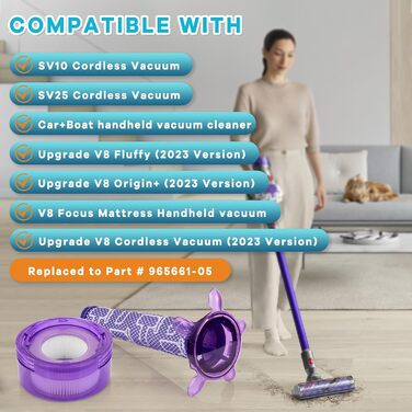 Замінний фільтр для пилососа Dyson V7 V8 (2+2) - комплект для Dyson V7, V8, Tier Extra, SV25, SV37 (965661-05, 967478-05)