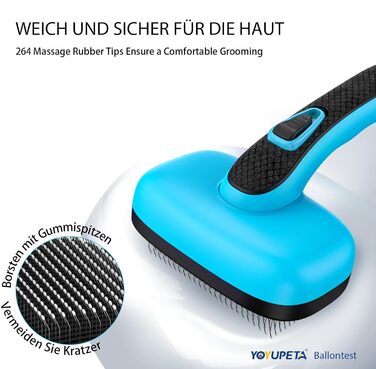 Щітка для собак та котів - самоочисна, легка у чищенні, зменшує випадання шерсті, видаляє волосся. Підходить для великих, середніх та маленьких тварин з довгою та короткою шерстю. Зелена (блакитна, 3 шт., нові)