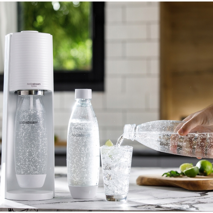 Сифон для газування води SodaStream Terra, білий (3 пляшки + балон CO2)