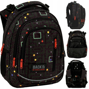 Багатовідсінковий шкільний рюкзак Back Up, чорний, 24 л