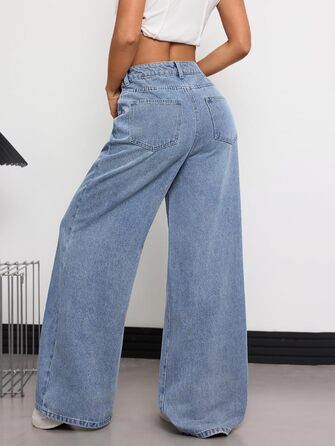 Джинси жіночі Damen Vintage Baggy, широкі, стиль Y2K 90-х, блакитні (XXL)