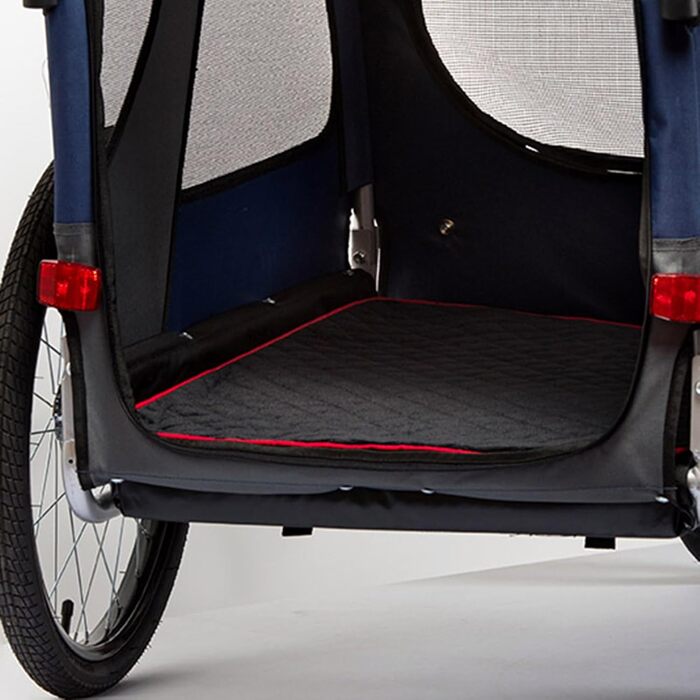 DOGGYHUT® Преміум великий велосипедний причіп для собак 2 в 1 / Візок для собак / Біговий візок для собак, об'єм 270 літрів, для собак середніх та великих порід до 35 кг, чорна матрац для собак