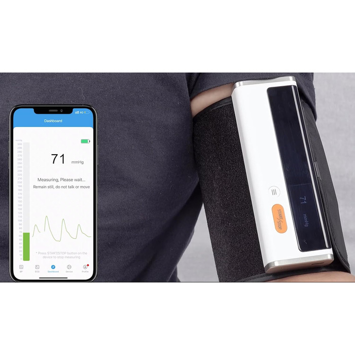 TIGA-MED Armfit Plus: тонометр на плече з Bluetooth, EKG-діагностика, монітор серцевого здоров'я, додаток для iOS та Android