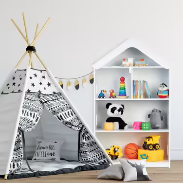 Relaxdays Tall Children's Shelf in House Shape