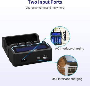 Зарядний пристрій XTAR X4 для Li-ion акумуляторів 18650, 21700, AA/AAA з LCD дисплеєм та функцією Power Bank