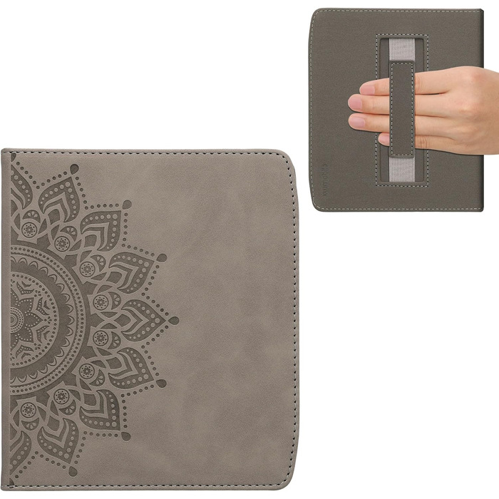 Чохол-книжка kwmobile для Pocketbook Era/Era Color: з екошкіри, з петлею для руки, сірий «Схід Сонця» 22