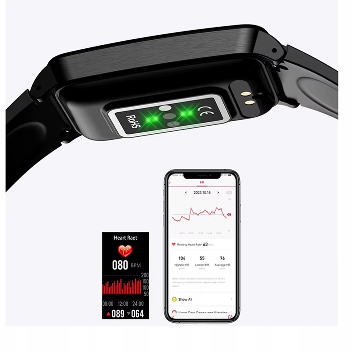 Смарт-годинник Smart-Trend: моніторинг глюкози, температури та ЕКГ, чорний