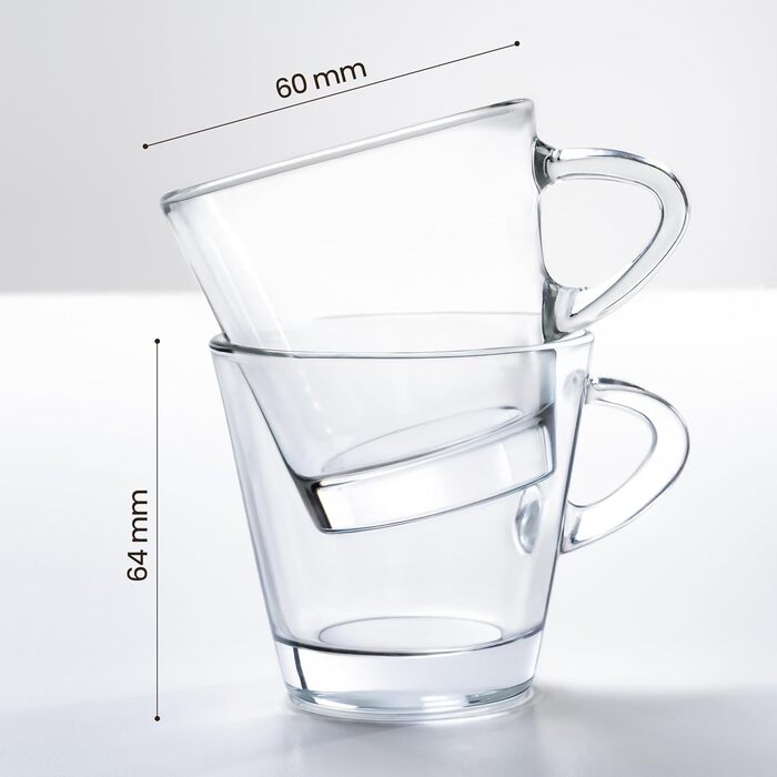 Набір еспресо-чашок KONZEPT, 80 мл, 6 шт. з ручкою