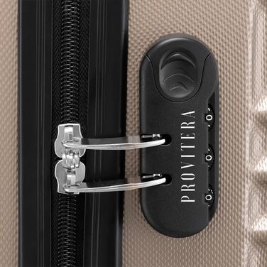 Набір валіз з ABS пластику S-M-L-XL з кодовим замком та телескопічною ручкою, ролер для подорожей, ручна поклажа (шампань)