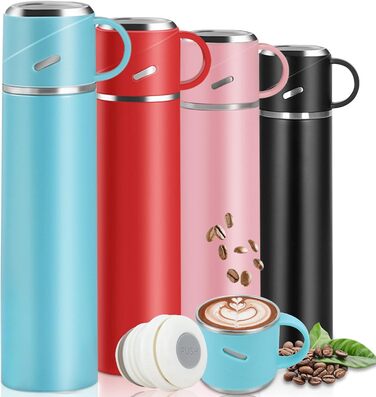 Термос IAGORYUE з нержавіючої сталі, 0,55л, ізольована пляшка з кришкою без витоку та ручкою, подвійні стінки, зберігає тепло та холод до 12 годин - для спорту, офісу, активного відпочинку (блакитний)