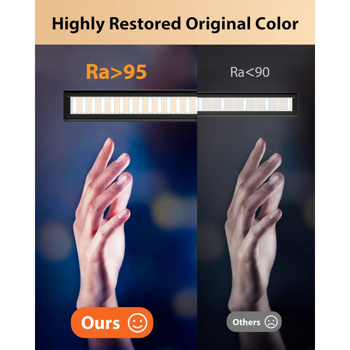 Настільна лампа 10W з регулюванням яскравості - 160 LED, USB-адаптер, 3 колірні температури, 10 рівнів яскравості, гнучкий 70см