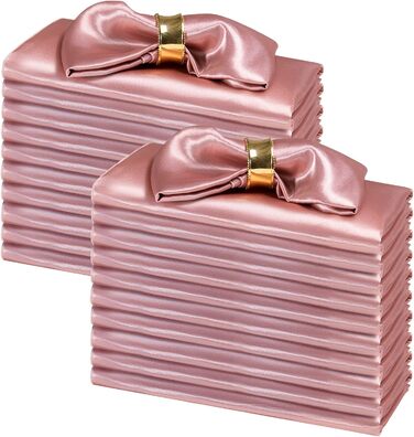 SiinvdaBZX 100-Piece Rose Gold Cloth Napkins 30.5x30.5 cm, Square Satin Napkins Silky Soft Dinner Napkins or Handkerchief for Banquet Wedding Christmas Thanksgiving Decoration