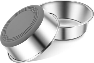 Набори мисок для собак та котів з нержавіючої сталі | Антиковзний силіконовий дно | Різні розміри | 2700 мл