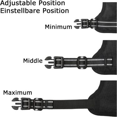 Шлейка для собак HEELE, No-Pull, для середніх собак, м'яка, дихаюча, регульована, світловідбиваюча, з м'яким ручним захопленням, чорна, розмір L