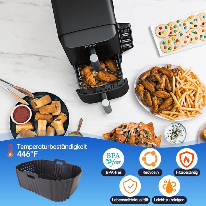 Стійка до високих температур підставка під фритюрницю, 48x30 см, силіконова килимок-підставка для Ninja, Cosori, Philips Airfryer, кухонна робоча поверхня, кавоварка