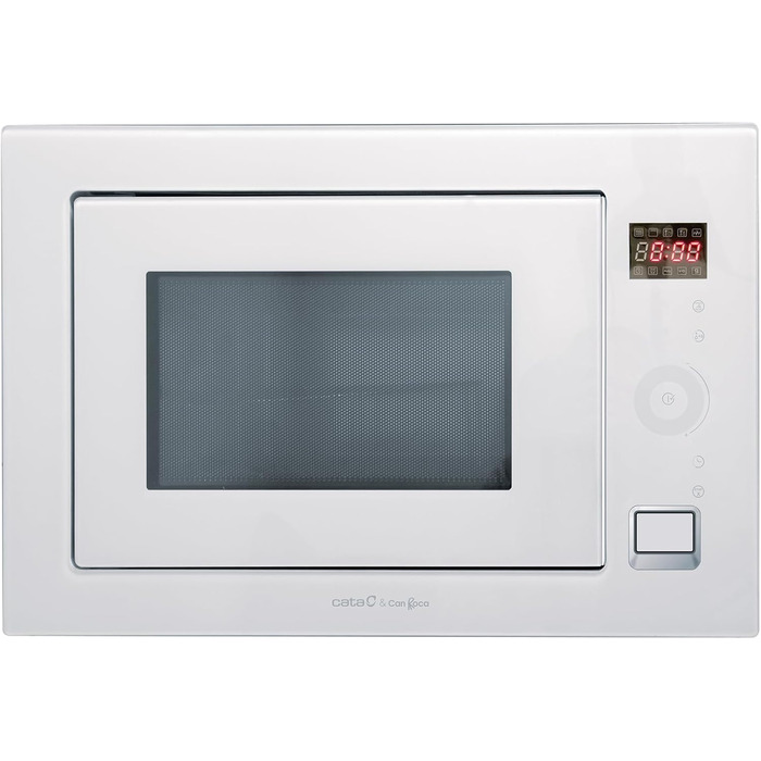 Вбудована мікрохвильова піч CATA MC 25 GTC WH Inox, 25л, 8 автоматичних меню, гриль 1000W, таймер, ширина 60 см