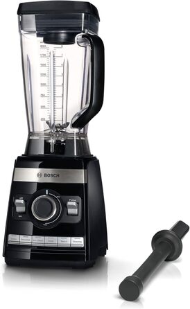 Bosch Stand Mixer VitaBoost MMBH6P6BDE, 6-Blade Stainless Steel Blades, 2.5L Tritan Mixing Container, Pusher, 6 Automatic Programs, Recipe Book, BPA-Free, Easy Cleaning, 45,000 RPM, 1600 W, Black