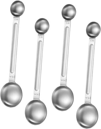 TOPBATHY 20-Piece Stainless Steel Measuring Spoons for Coffee, Tea, Tablespoons, Measuring Spoons, Baking Teaspoons, Sugar Spoons, Kitchen Measuring Spoons, Scoops for Canisters, Measuring Cups and Silver