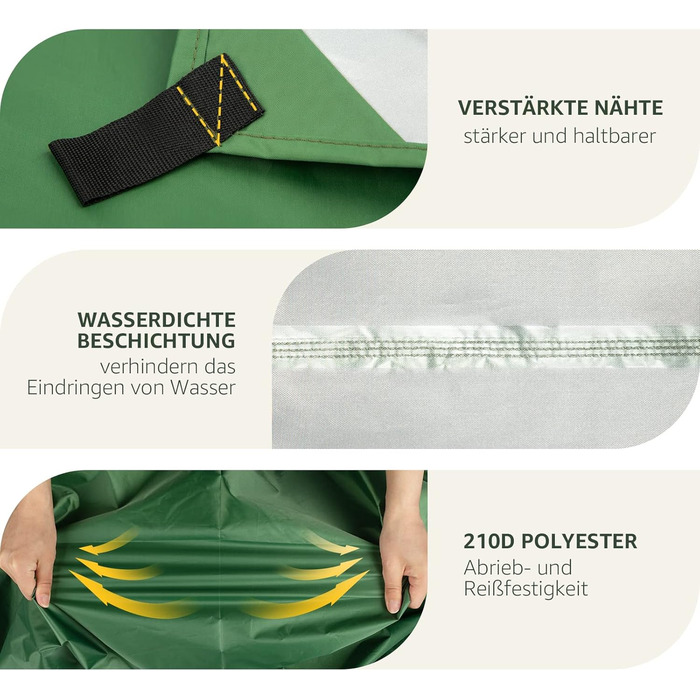 Намет Overmont 3x3 м, Тент, Сонячний Павільйон, Багатофункціональний, для відпочинку на природі, 6 кілочків та 6 мотузок