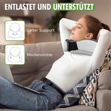 Подушка для шиї Näckenkissen: U-подібна подушка з Memory Foam, маска для сну та навушники.