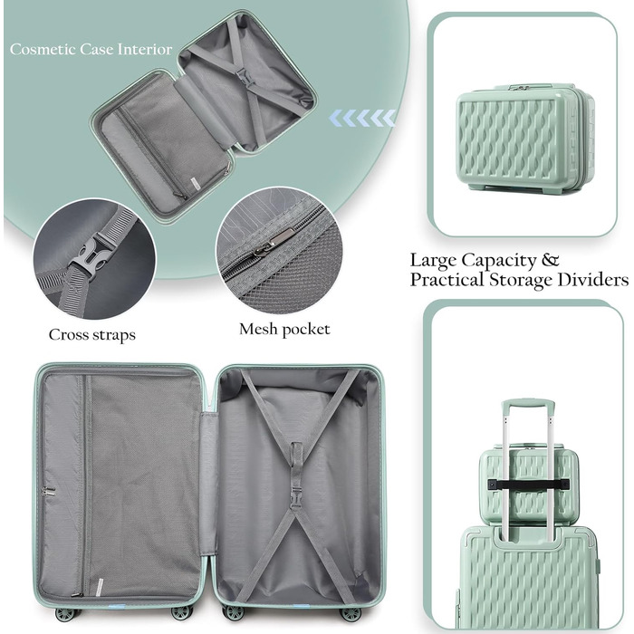 Набір валіз Sea Choice: 4 валізи з жорсткою оболонкою (55/65/75 см) + косметичка, білий