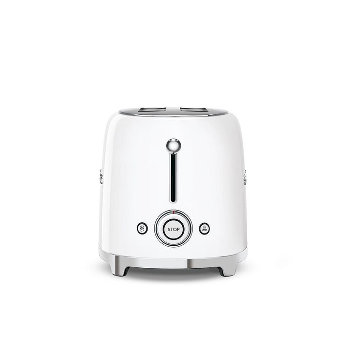 Тостер Smeg TSF02PBEU: 2 слоти, 4 тости, 6 рівнів підсмажування, функції розморожування та підігріву багелів, знімний піддон, 1500W, пастельно-блакитний