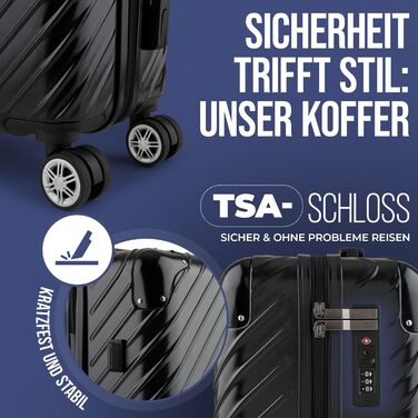 Чемодан 120L (75x50x33) з колесами - міцний тріумф trolley з кишенею для ноутбука та захистом кутів (XL, Чорний, 20 дюймів)