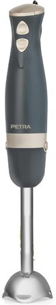 Занурювальний блендер Petra PT5612BGRYVDE, 600 Вт, нержавіюча сталь, 2 швидкості, електричний, знімний, для супів, смузі, соусів, дитячого харчування, сірий і золотий